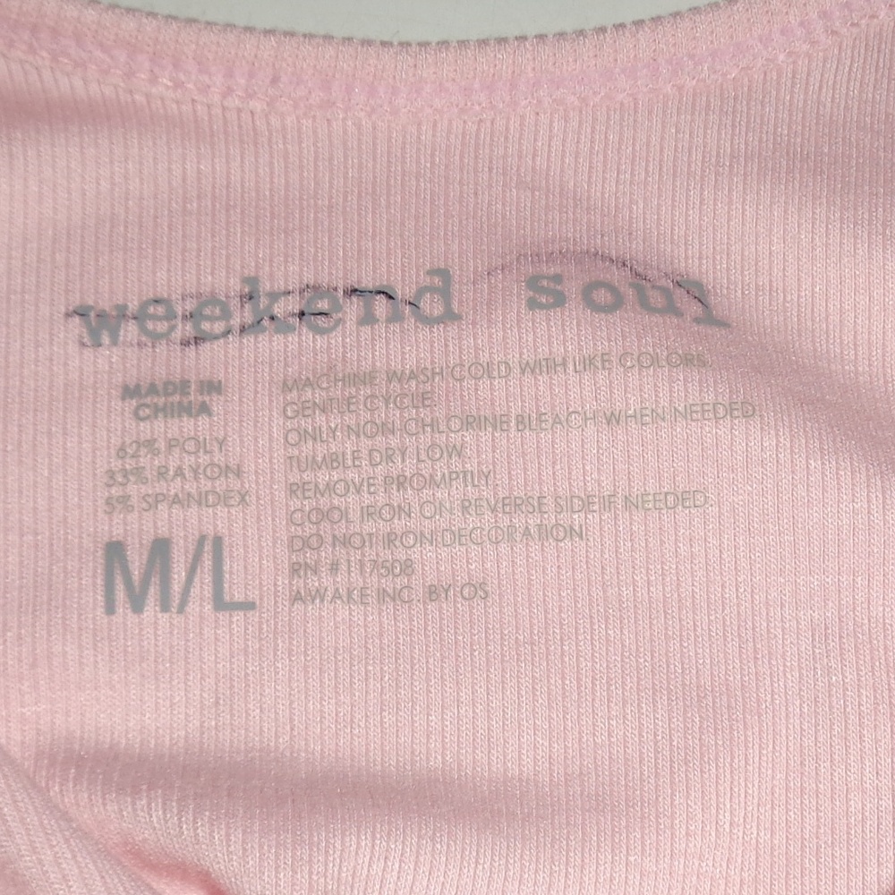 Weekend Soul Pink Ribbed Bodysuit M/L - Picture 4 of 6